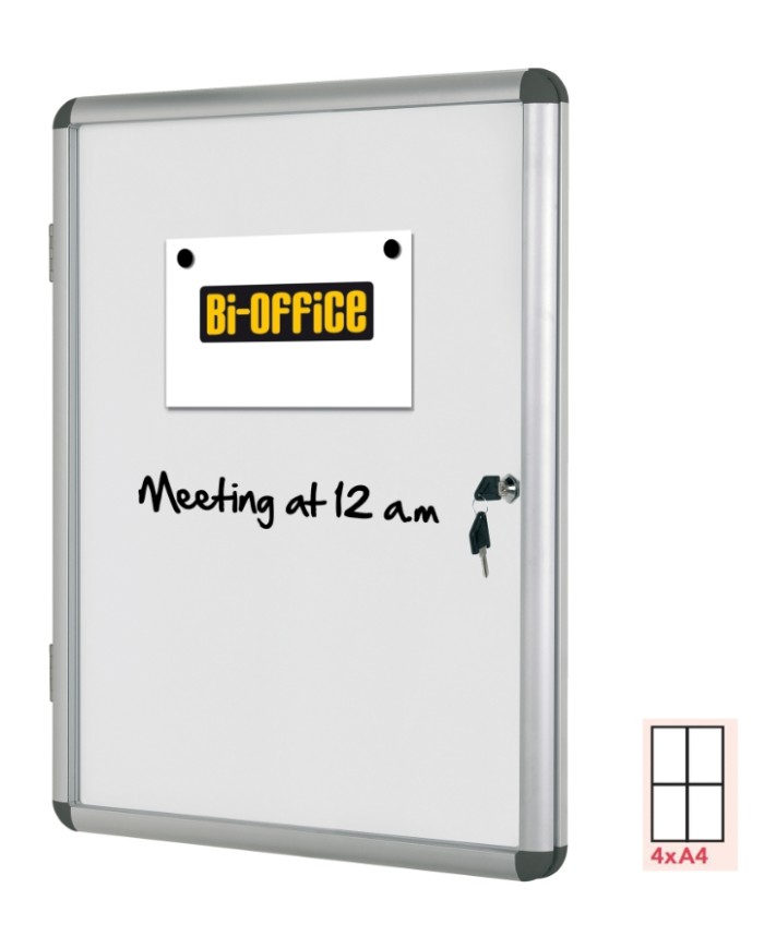 Bacheca per interni fondo bianco magnetico 4 fogli A4 verticale Bi-Office