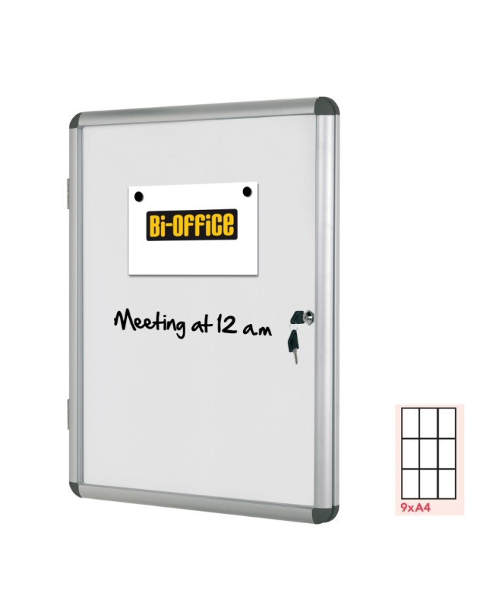 Bacheca per interni fondo bianco magnetico 9 fogli A4 verticale Bi-Office