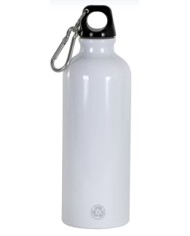 Borraccia in alluminio riciclato (500ml), con tappo inplastica e moschettone