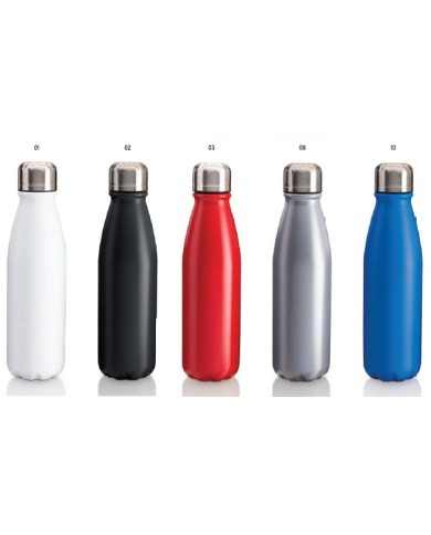 Bottiglia sport in alluminio con tappo in acciaio, 500 ml