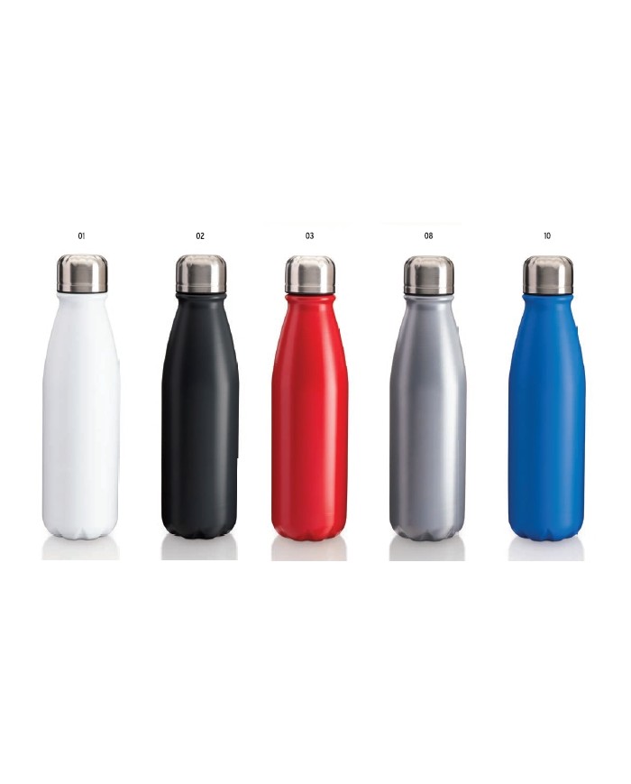 Bottiglia sport in alluminio con tappo in acciaio, 500 ml