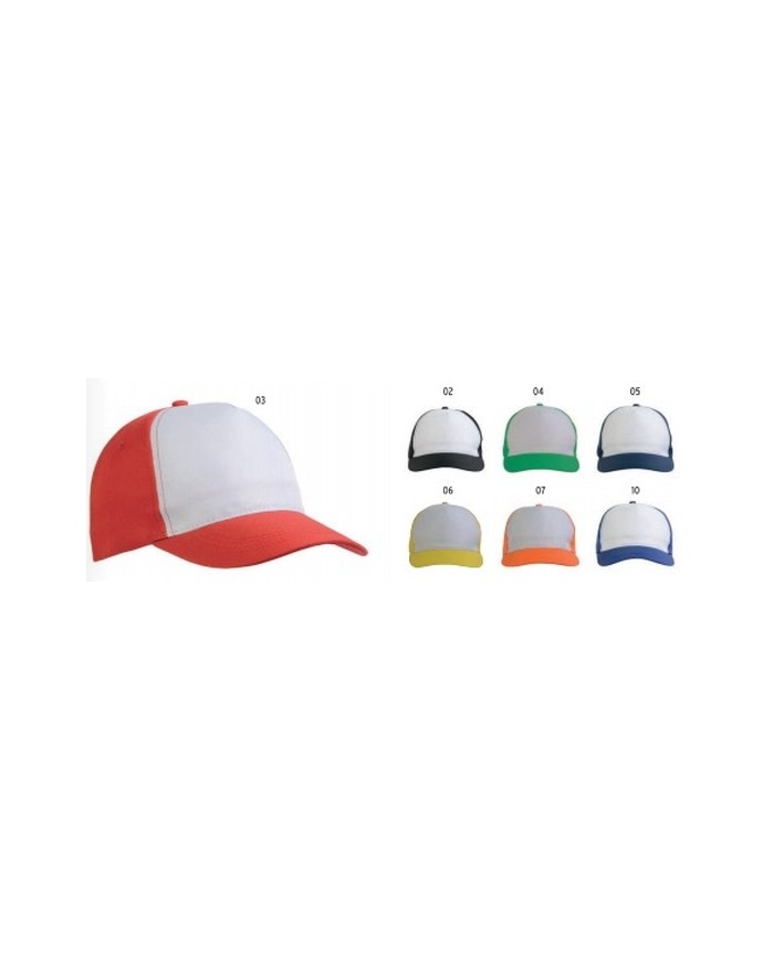 Cappellino in poliestere, 5 pannelli (regolazione a velcro)