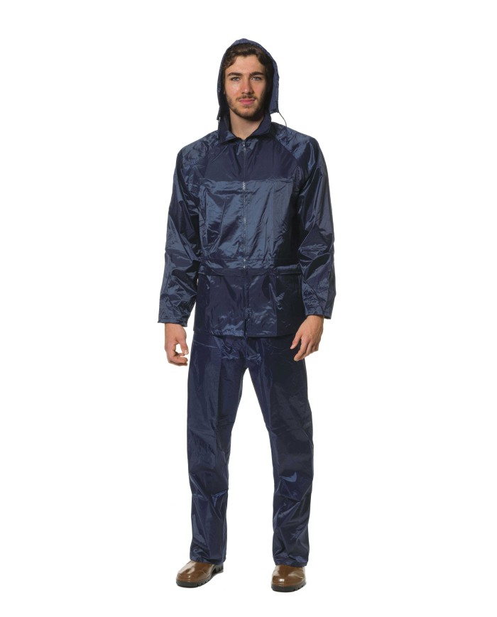 Completo antipioggia Nora (giacca+pantalone) blu Taglie: S-3XL