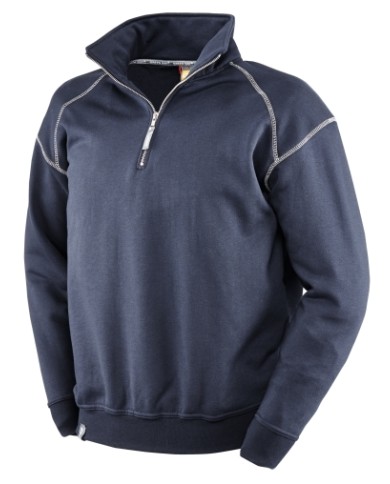 Felpa Cermis blu con cuciture a contrasto bianche tg. S-3XL