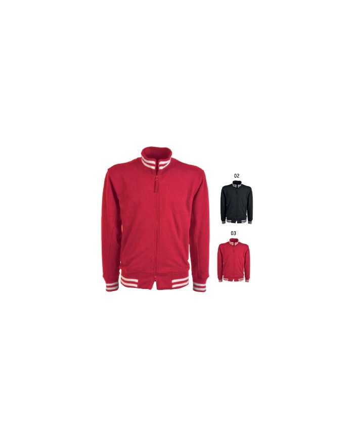 Felpa con zip lunga, doppia riga in contrasto tg.S-XXL
