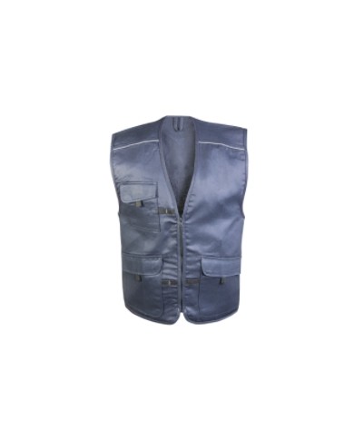 Gilet multi tasche profili rinfrangenti, chiusura a zip, 3 tasche frontali Tg.S-XXL