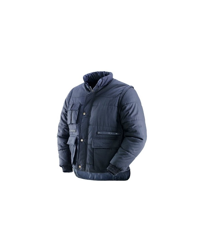 Giubbino Savoia cotone poliestere multitasche maniche staccabili blu Tg.S-M-L-XL-XXL