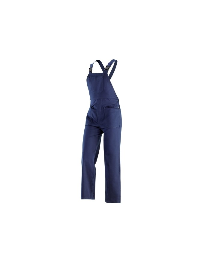 Pantalone con pettorina da lavoro realizzato con tessuto 100% cotone sanforizzato