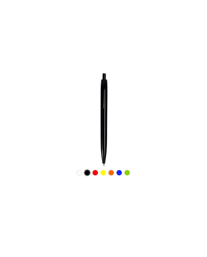 Penna a scatto in plastica, colore fluo - refill blu