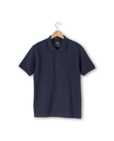 Polo piqué di tessuto rigenerato 100% (60%cotone-40%poliestere) 200 g/m2, manica corta e chiusura con 2 bottoni, tinta unita Tg