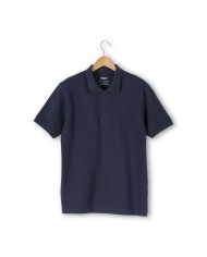 Polo piqué di tessuto rigenerato 100% (60%cotone-40%poliestere) 200 g/m2, manica corta e chiusura con 2 bottoni, tinta unita Tg