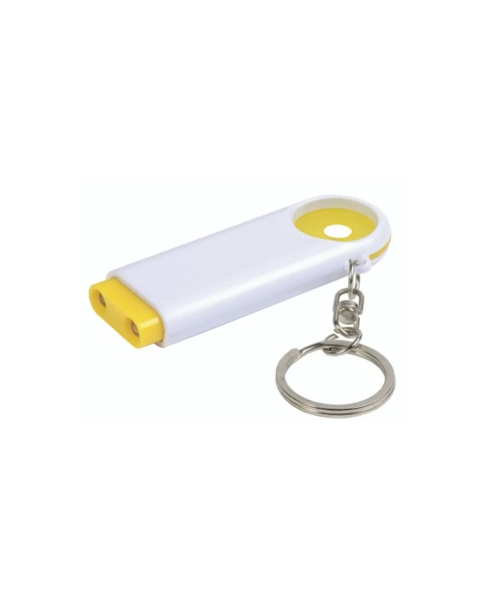 Portachiavi in plastica con gettone per carrello della spesa e luce a 2 led