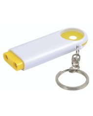 Portachiavi in plastica con gettone per carrello della spesa e luce a 2 led