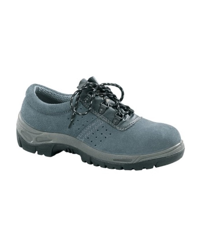 Scarpa Varano S1P SRC bassa in crosta bovina scamosciata puntale e lamina Grigio Tg.35-47