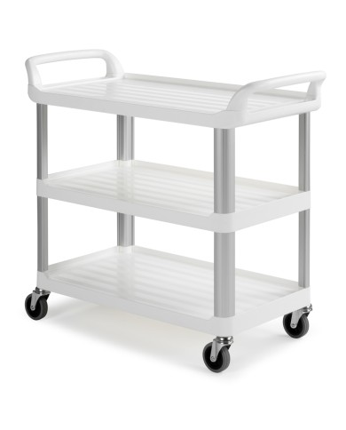 Shelf 3700 Carrello a 3 ripiani in polipropilene con montanti in alluminio (Ruote ø125 mm)