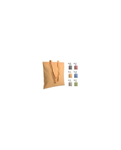 Shopper in cotone riciclato 150 g/m2 effetto melange, manici lunghi