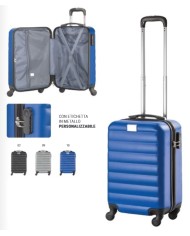 Trolley rigido da 20 pollici in ABS con lucchetto di sicurezza e 4 ruote girevoli. Etichetta in metallo removibile