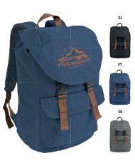 Zaino in poliestere two tone effetto melange con 2 tasche