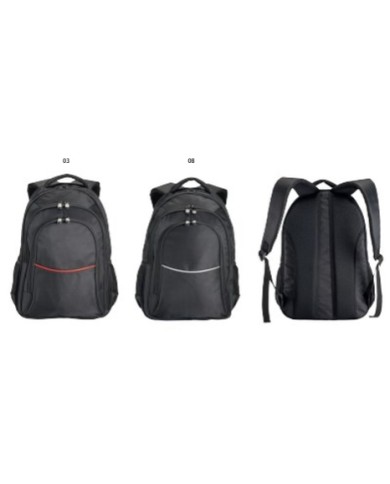 Zaino porta computer poliestere 1680D con tre tasche. Tasca principale porta pc