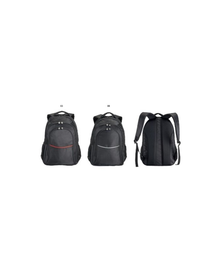 Zaino porta computer poliestere 1680D con tre tasche. Tasca principale porta pc