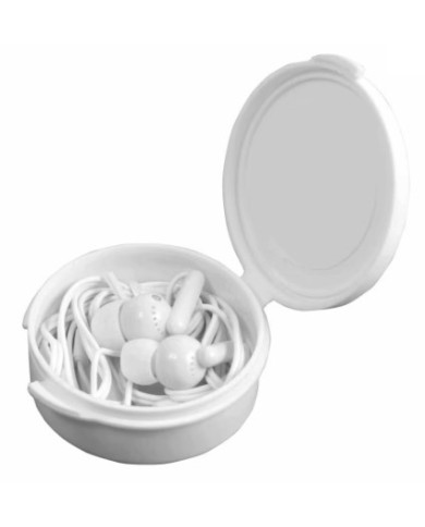 Auricolari stereo in ear in plastica in scatola rotonda