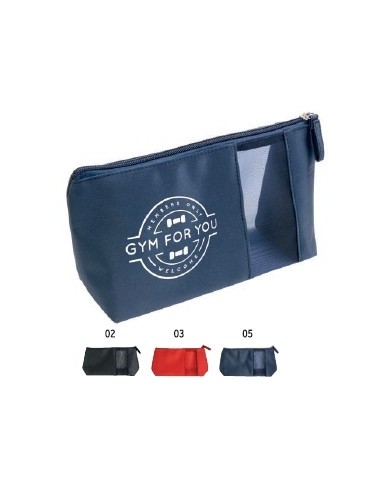 Beauty case in microfibra con zipper e finestra traforata