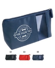 Beauty case in microfibra con zipper e finestra traforata