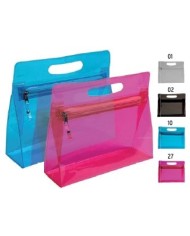 Beauty in PVC trasparente con chiusura a zip e maniglia