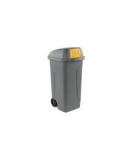 Bidone mobile Push con coperchio 49x54x95cm 100L grigio/giallo Mobil Plastic