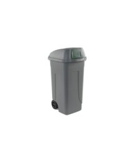 Bidone mobile Push con coperchio 49x54x95cm 100L grigio/verde Mobil Plastic