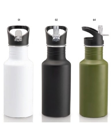 Bottiglia in alluminio (600ml) con cannuccia estraibile