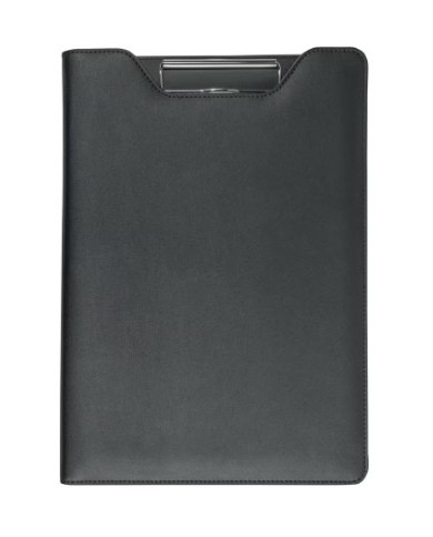 Cartella portablocco in PU. Blocco di 20 fogli a righe, molla in metallo e portapenne