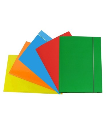 Cartellina con elastico cartone plastificato 3 lembi 25x34cm colori assortiti Cartotecnica del Garda (Min.Mul./10)