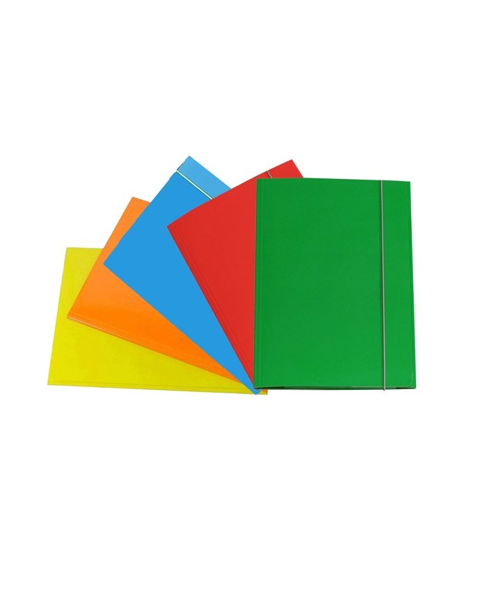 Cartellina con elastico cartone plastificato 3 lembi 25x34cm colori assortiti Cartotecnica del Garda (Min.Mul./10)