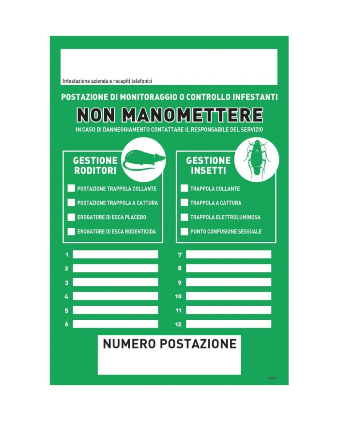 Cartello segnalatore punto esca