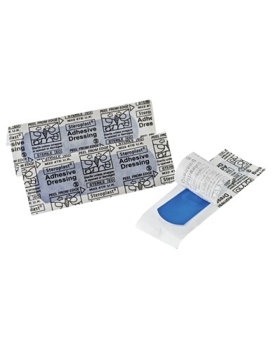 Cerotti Blu Detectable 7x2cm con striscia centrale in alluminio 100pz