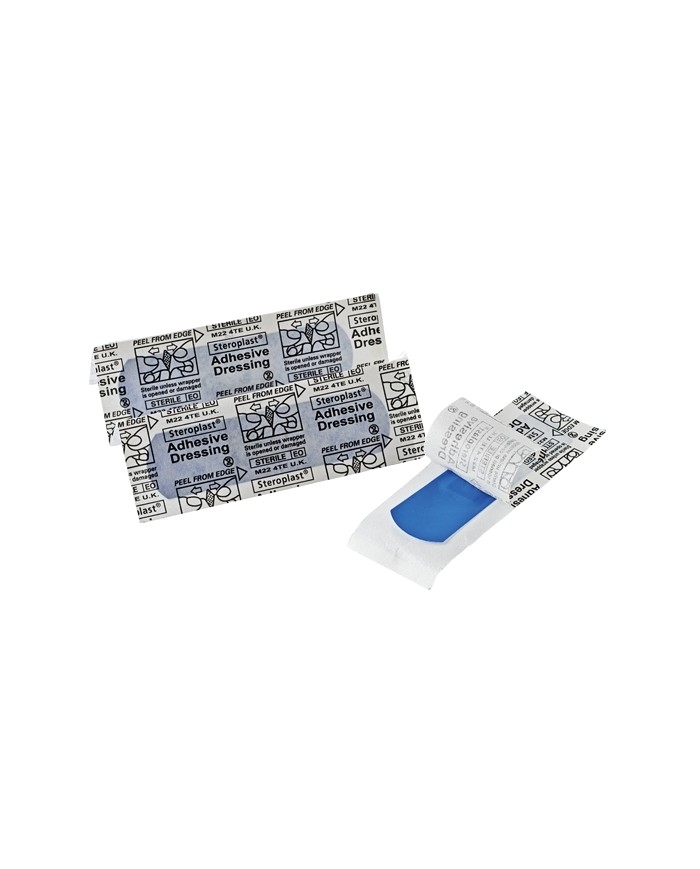 Cerotti Blu Detectable 7x2cm con striscia centrale in alluminio 100pz