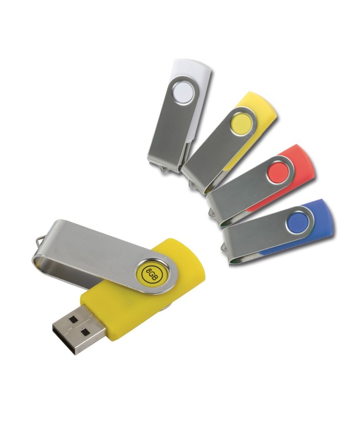 Chiavetta girevole USB 8Gb ABS gommata/Metallo