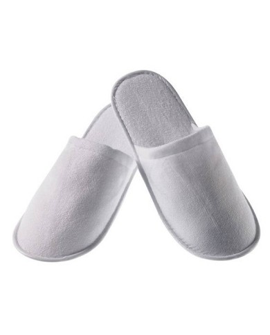 Ciabatte bianche in spugna chiuse con suola in gomma taglia unica 50paia