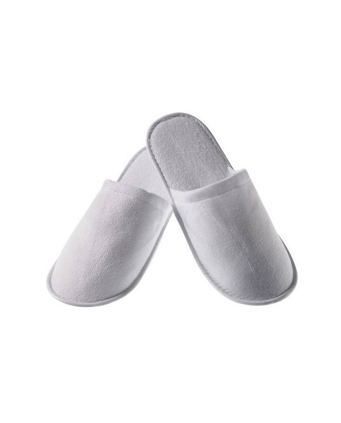 Ciabatte bianche in spugna chiuse con suola in gomma taglia unica 50paia