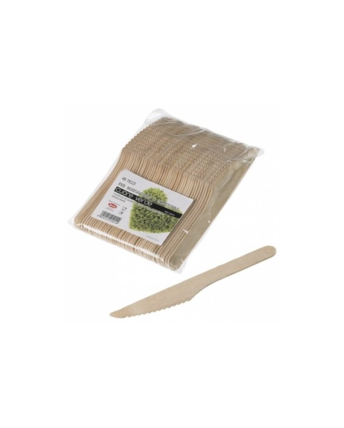 Coltello in legno biodegradabile 16cm 48pz