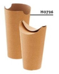 Contenitore per fritti da asporto avana 470ml Ø6.4x14.5cm 50pz