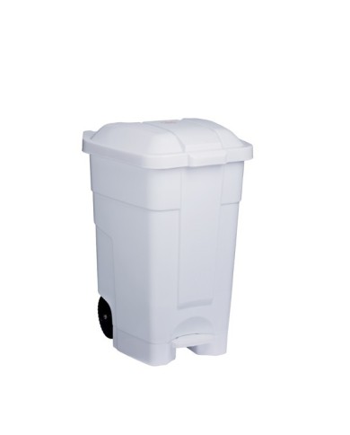 Contibasic Contenitore mobile a pedale polipropilene bianco 70l