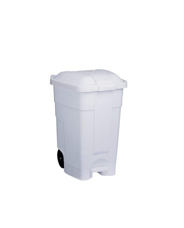 Contibasic Contenitore mobile a pedale polipropilene bianco 70l