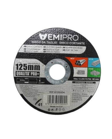 Disco da taglio Emi acciaio per flessibile 125x1,6x22 mm