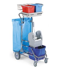 Elvis ET1 Carrello cromato con strizzatore a ganasce Tec e secchio da 15L