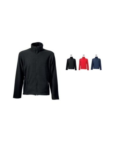 Felpa da uomo a zip intera in micropolar con 2 tasche Tg.S-XXL