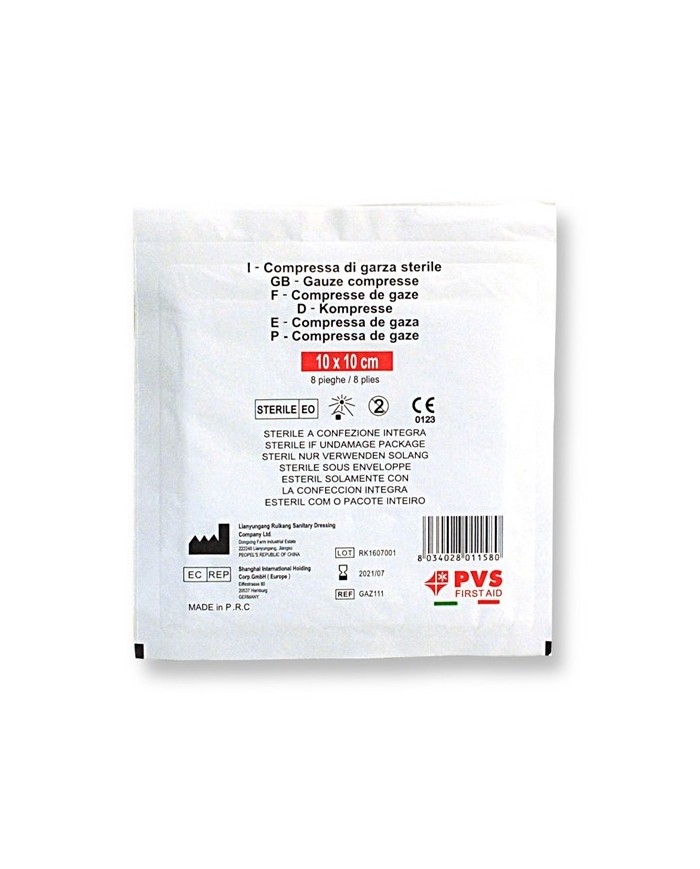 Garza sterile 10x10cm in busta singola CE