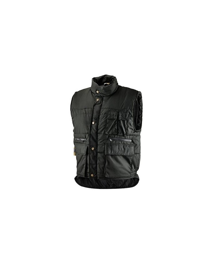 Gilet Annecy cotone poliestere multitasche imbottito Nero Tg.S-M-L-XL-XXL