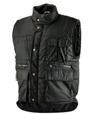 Gilet Annecy cotone poliestere multitasche imbottito Nero Tg.S-M-L-XL-XXL